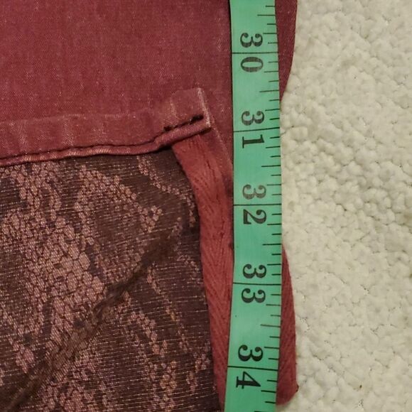 - DIANE GILMAN red straight leg cuff ankle jeans Women's 6 - Picture 8 of 9